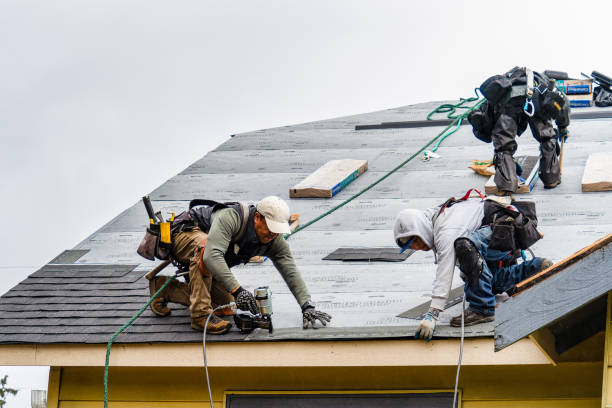 Professional Gutter Installation technician working in Brooklyn, IN